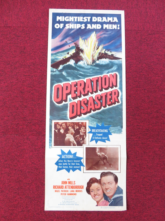 OPERATION DISASTER US INSERT POSTER JOHN MILLS RICHARD ATTENBOROUGH 1951