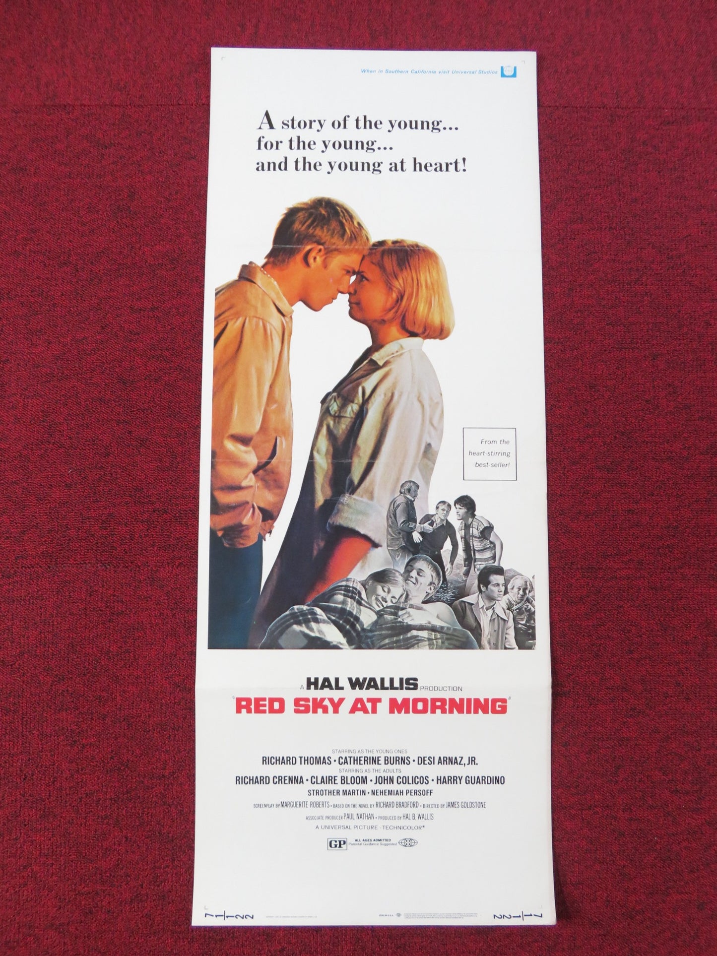 RED SKY AT MORNING US INSERT POSTER RICHARD THOMAS CATHRINE BURNS 1971