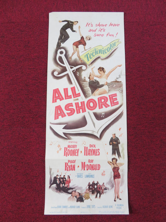 ALL ASHORE - B  US INSERT POSTER MICKEY ROONEY DICK HAYMES 1952