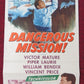 DANGEROUS MISSION! US INSERT POSTER VICTOR MATURE PIPER LAURIE 1954