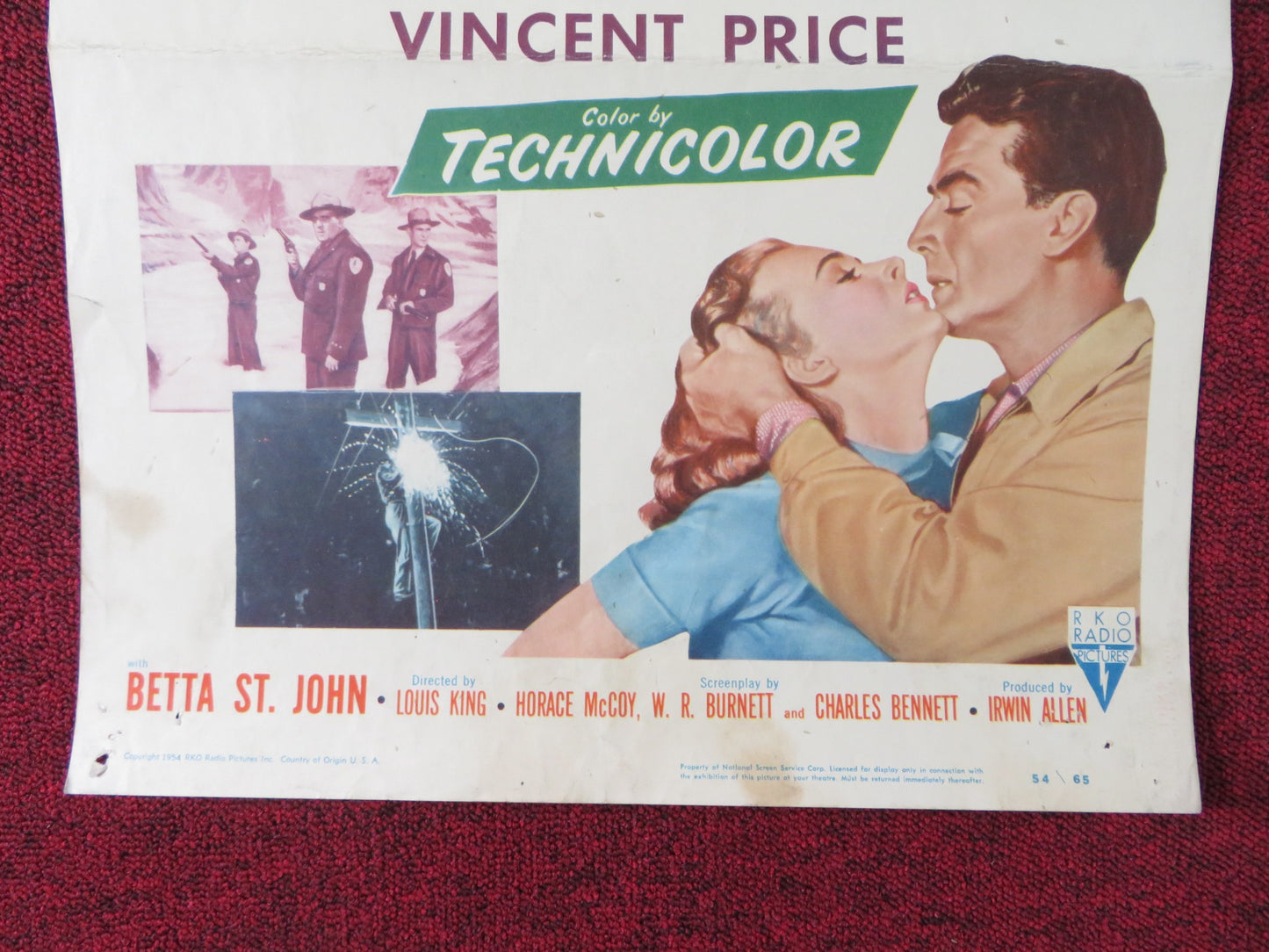 DANGEROUS MISSION! US INSERT POSTER VICTOR MATURE PIPER LAURIE 1954