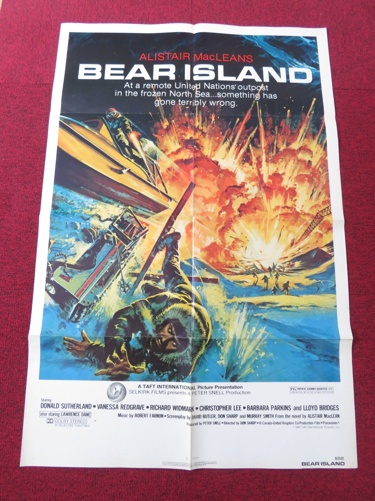 BEAR ISLAND FOLDED US ONE SHEET POSTER CHRISTOPHER LEE VANESSA REDGRAVE 1981