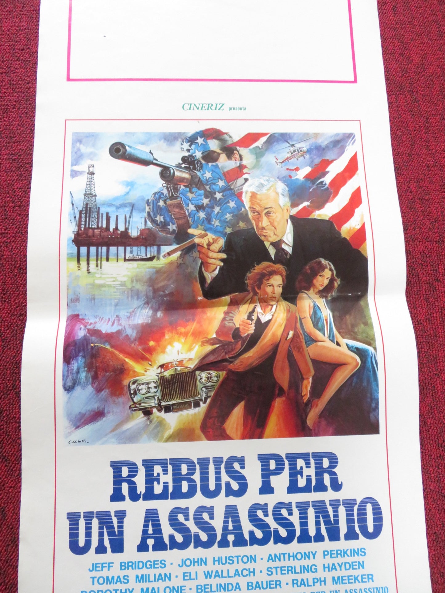 WINTER KILLS ITALIAN LOCANDINA POSTER JEFF BRIDGES JOHN HUSTON 1980