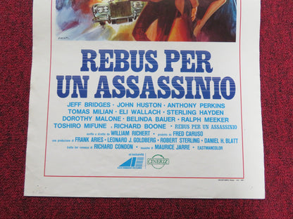 WINTER KILLS ITALIAN LOCANDINA POSTER JEFF BRIDGES JOHN HUSTON 1980