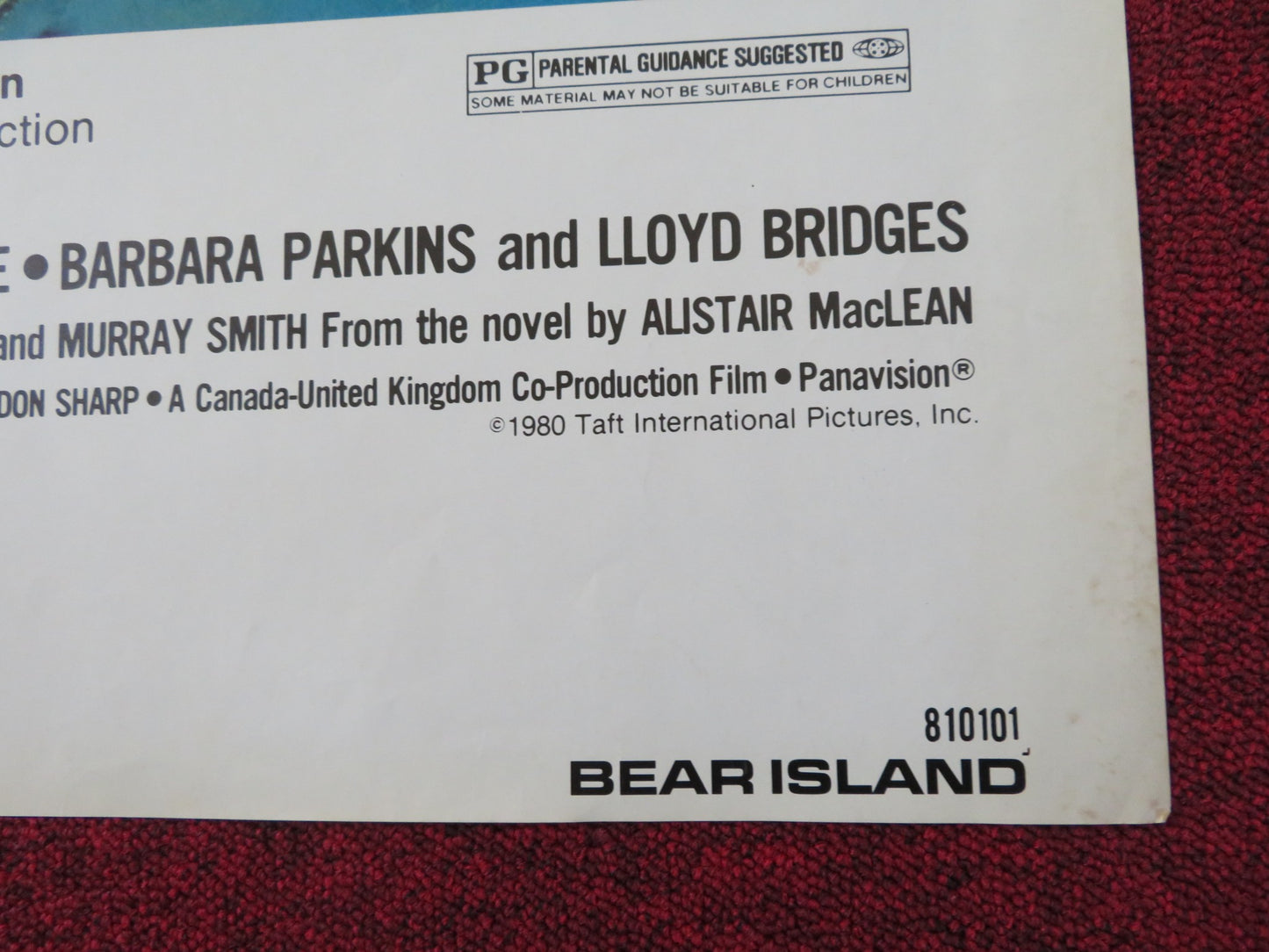 BEAR ISLAND FOLDED US ONE SHEET POSTER CHRISTOPHER LEE VANESSA REDGRAVE 1981