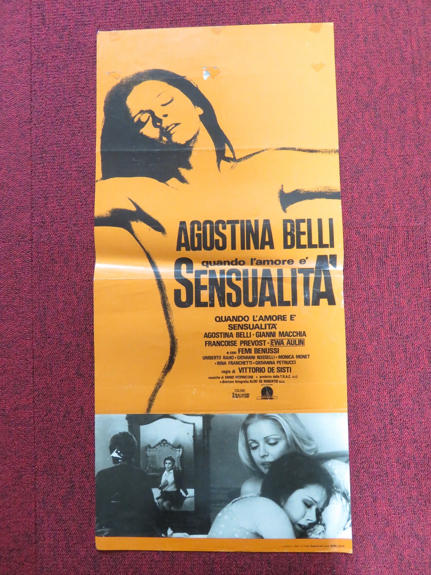 WHEN LOVE IS LUST ITALIAN LOCANDINA POSTER AGOSTINA BELLI  GIANNI MACCHIA 1973