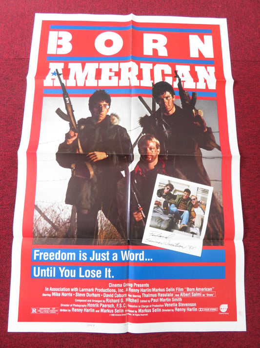 BORN AMERICAN FOLDED US ONE SHEET POSTER MIKE NORRIS STEVE DURHAM 1986