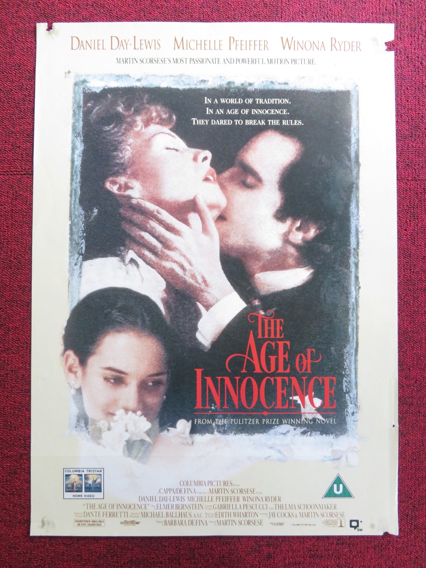 THE AGE OF INNOCENCE VHS VIDEO POSTER MARTIN SCORSESE  DANIEL DAY-LEWIS 1993