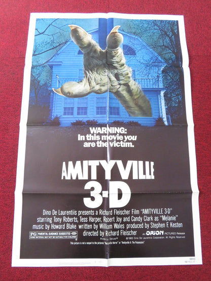 AMITYVILLE 3D FOLDED US ONE SHEET POSTER TONY ROBERTS TESS HARPER 1983