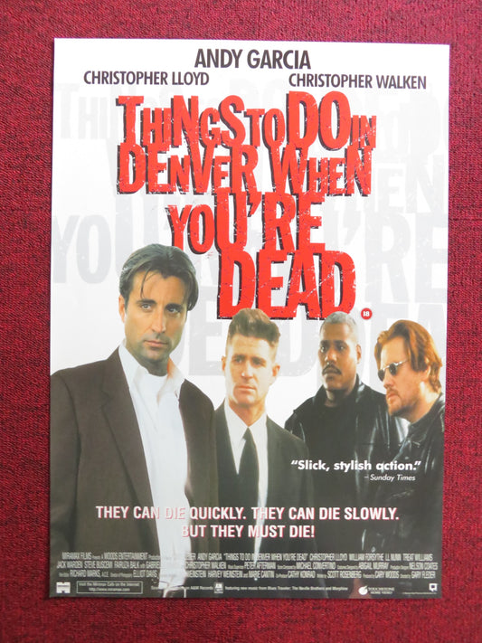 THINGS TO DO IN DENVER WHEN YOU'RE DEAD VHS VIDEO POSTER ANDY GARCIA 1995