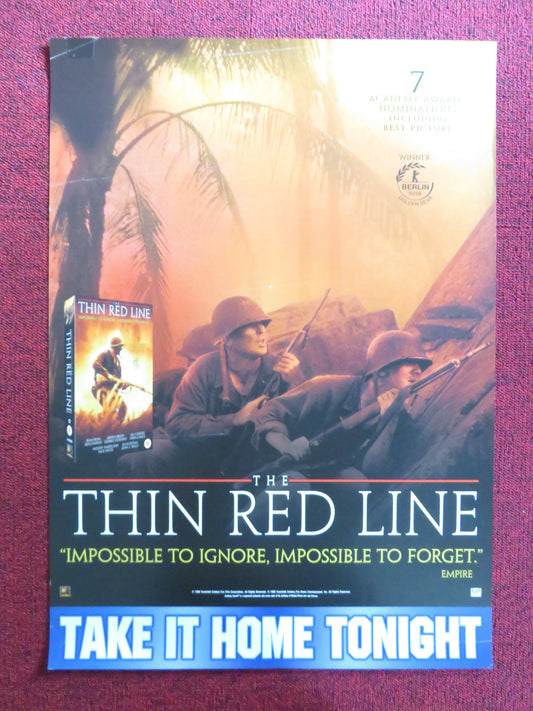 THE THIN RED LINE VHS VIDEO POSTER SEAN PENN ADRIEN BRODY 1998
