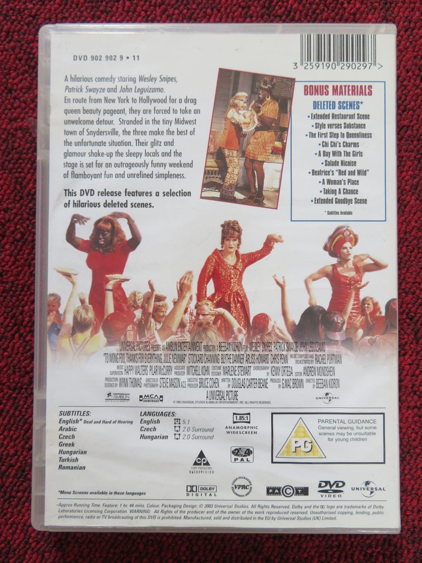 TO WONG FOO, THANKS FOR EVERYTHING! JULIE NEWMAR (DVD) 1992 REGION 2