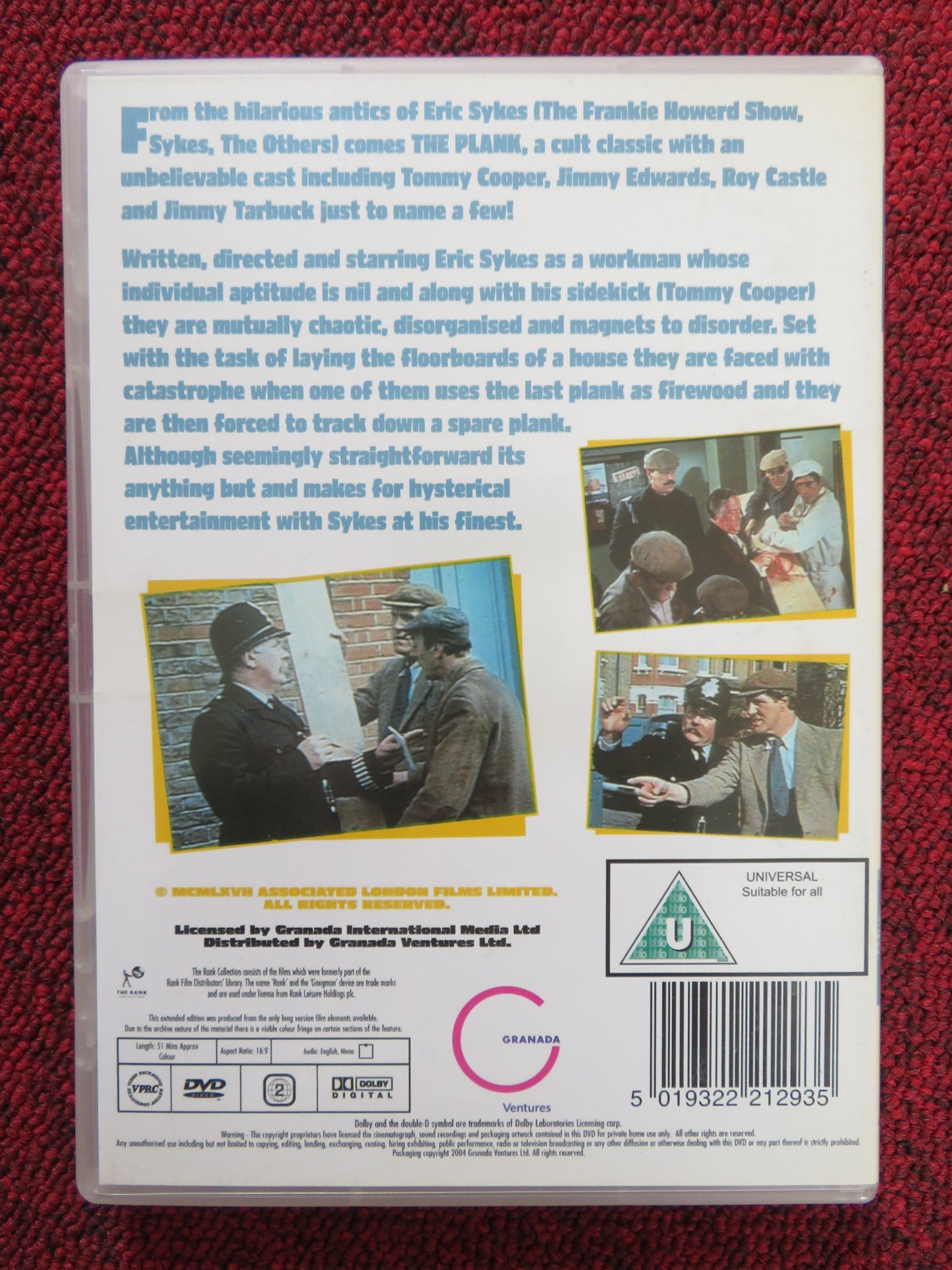 THE PLANK - UNCUT (DVD) ERIC SYKES TOMMY COOPER 1967 REGION 2