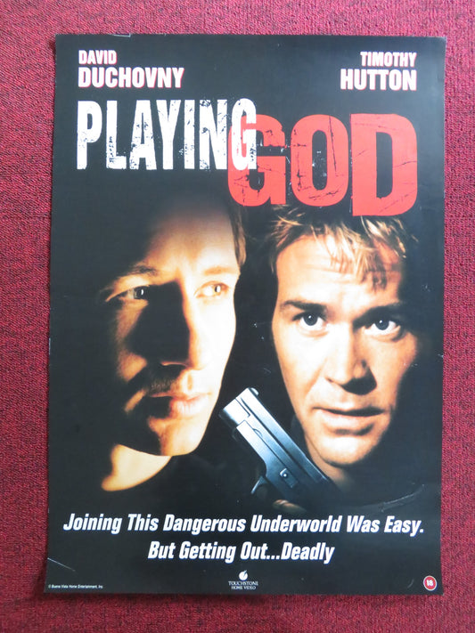 PLAYING GOD VHS VIDEO POSTER DAVID DUCHOVNY TIMOTHY HUTTON 1997