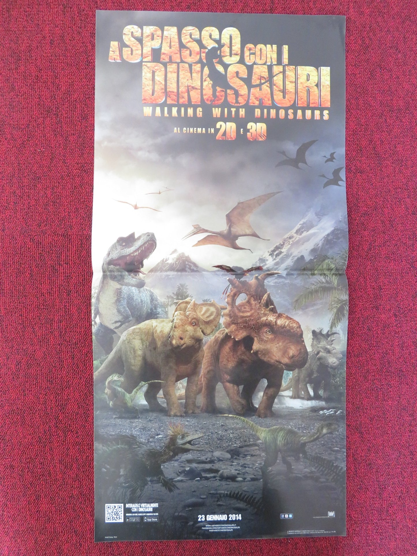 WALKING WITH DINOSAURS 3D ITALIAN LOCANDINA POSTER CHARLIE ROWE KARL URBAN 2013