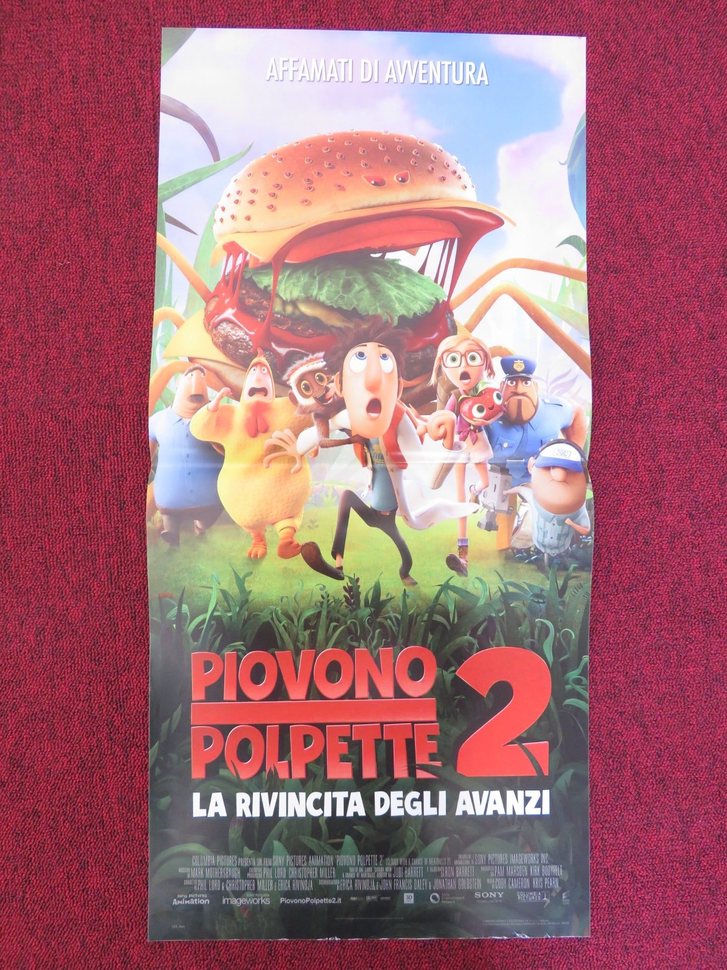 CLOUDY WITH A CHANCE OF MEATBALLS 2 ITALIAN LOCANDINA POSTER JAMES CAAN 2013