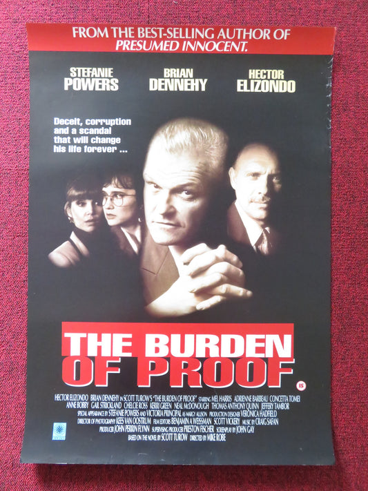 THE BURDEN OF PROOF VHS VIDEO POSTER HECTOR ELIZONDO BRIAN DENNEHY 1992