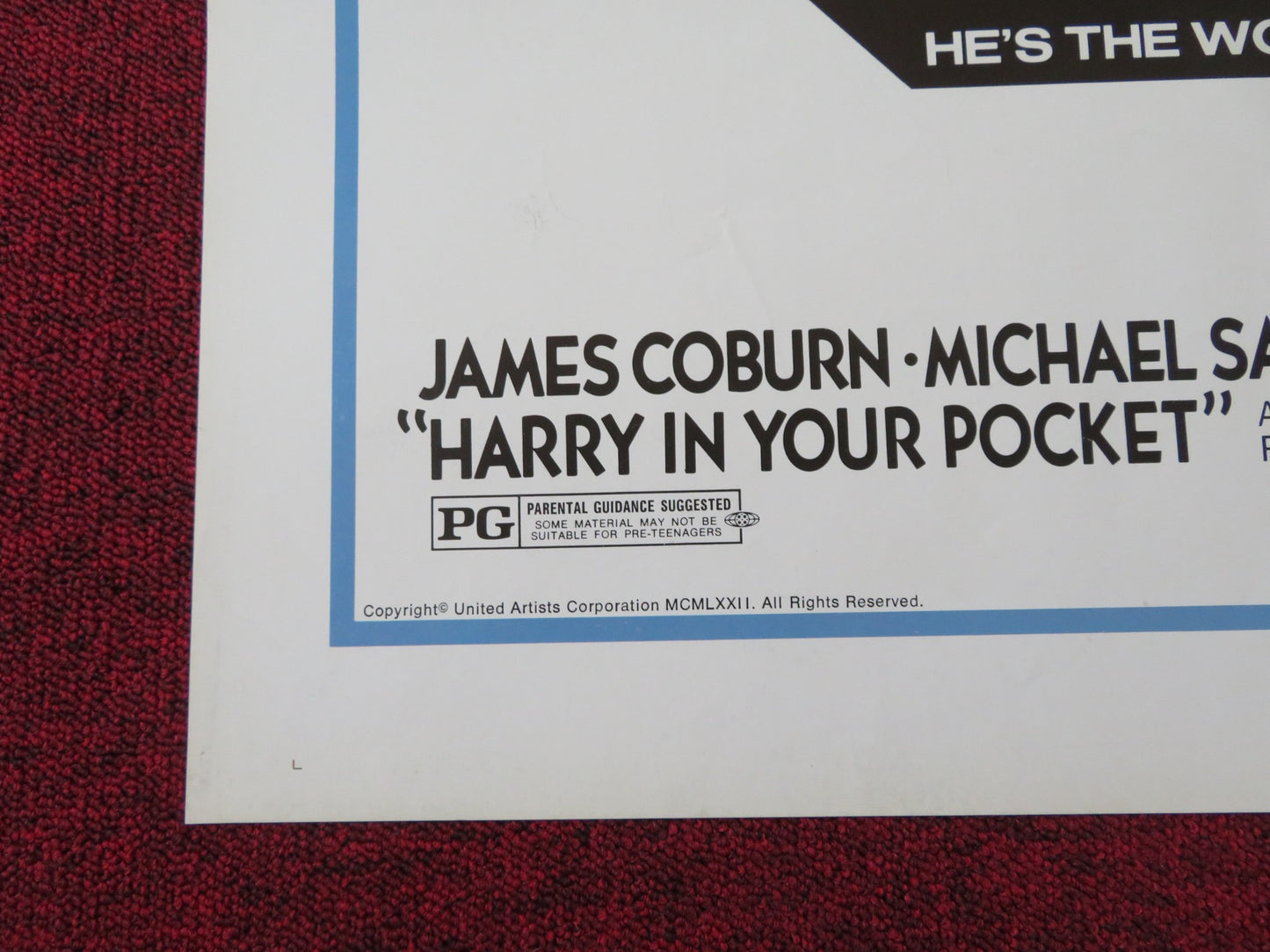 HARRY IN YOUR POCKET FOLDED US ONE SHEET POSTER JAMES COBURN M. SARRAZIN 1973