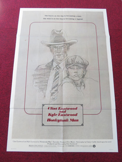 HONKYTONK MAN FOLDED US ONE SHEET POSTER CLINT & KYLE EASTWOOD 1982