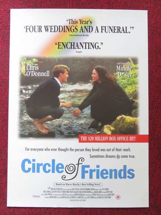 CIRCLE OF FRIENDS VHS VIDEO POSTER CHRIS O'DONNELL MINNIE DRIVER 1995