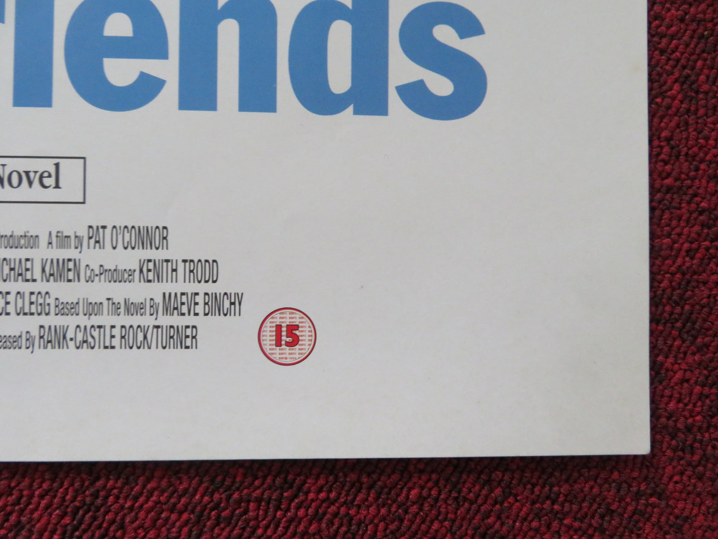 CIRCLE OF FRIENDS VHS VIDEO POSTER CHRIS O'DONNELL MINNIE DRIVER 1995