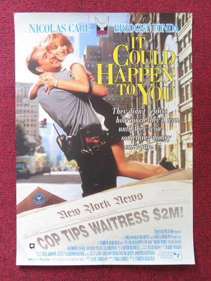 IT COULD HAPPEN TO YOU VHS VIDEO POSTER NICOLAS CAGE BRIDGET FONDA 1994