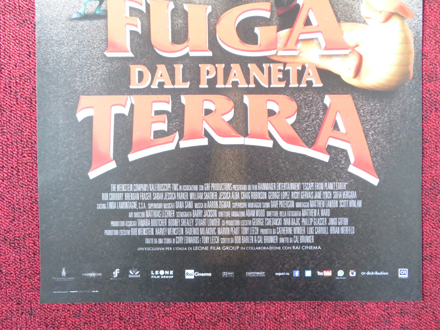 ESCAPE FROM PLANET EARTH ITALIAN LOCANDINA POSTER BRENDAN FRASER 2012