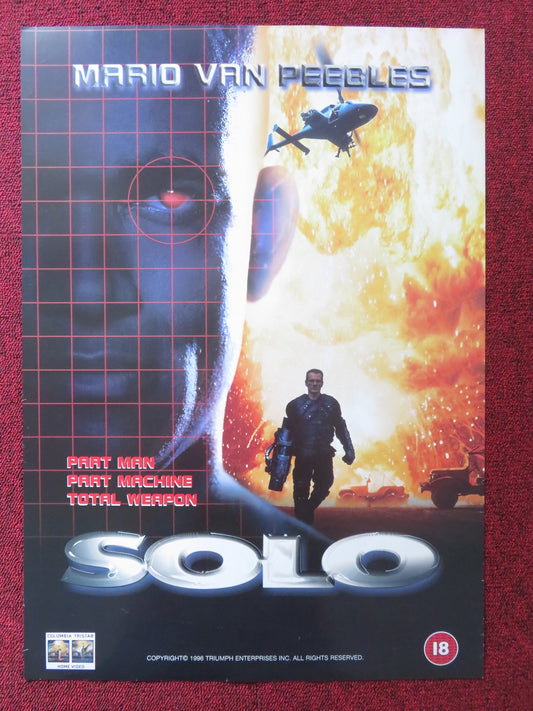 SOLO VHS VIDEO POSTER MARIO VAN PEEBLES BARRY CORBIN 1996