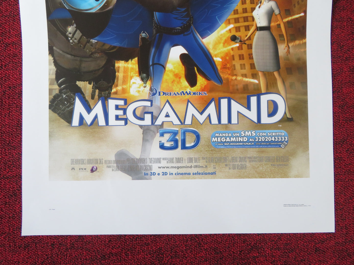 MEGAMIND ITALIAN LOCANDINA POSTER WILL FERRELL BRAD PITT 2010