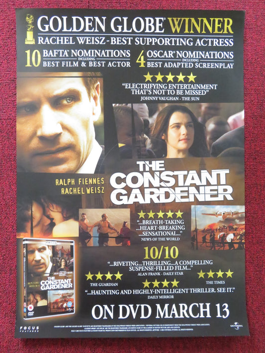 THE CONSTANT GARDENER DVD POSTER RALPH FIENNES RACHEL WEISZ 2005