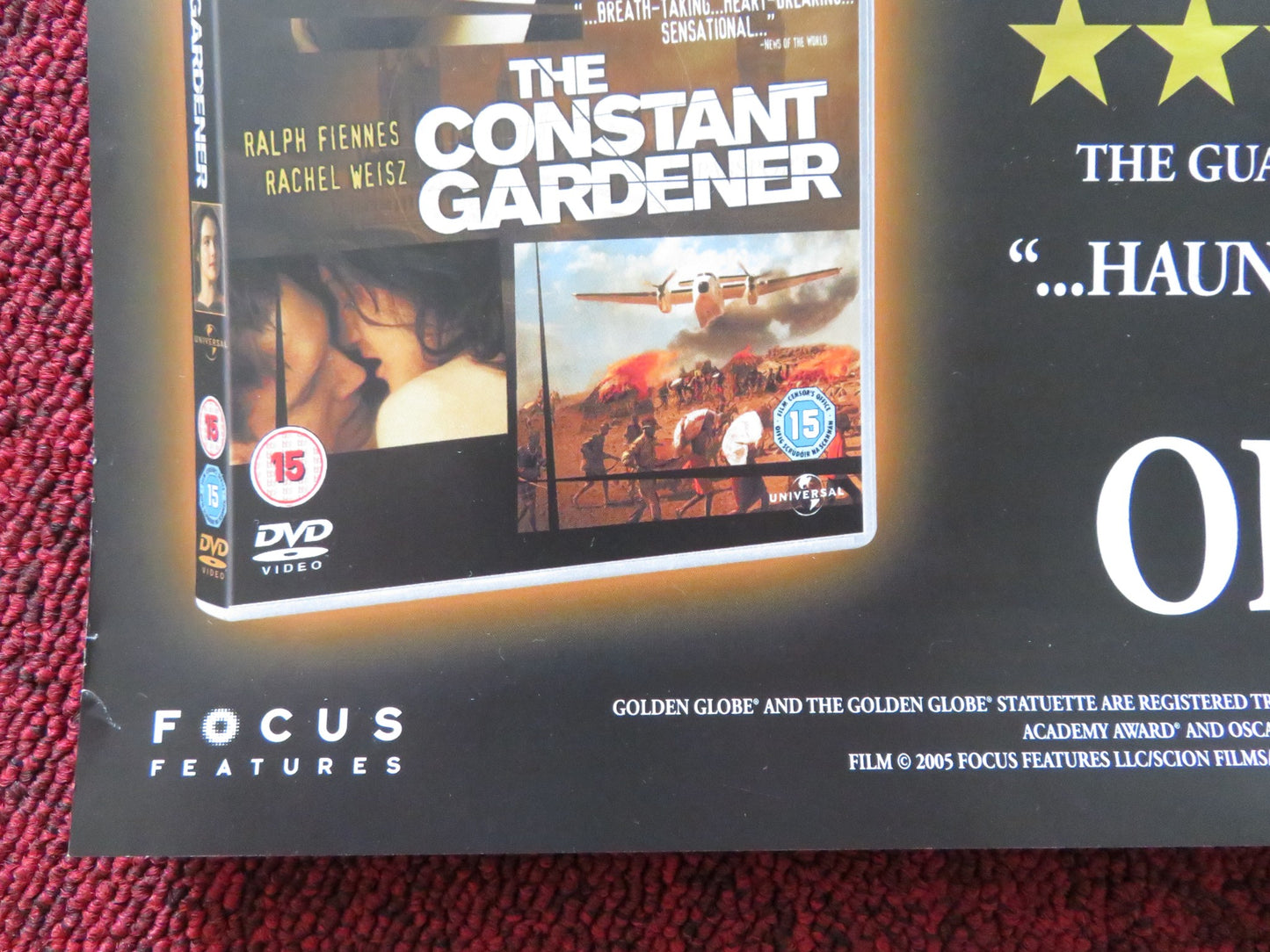 THE CONSTANT GARDENER DVD POSTER RALPH FIENNES RACHEL WEISZ 2005