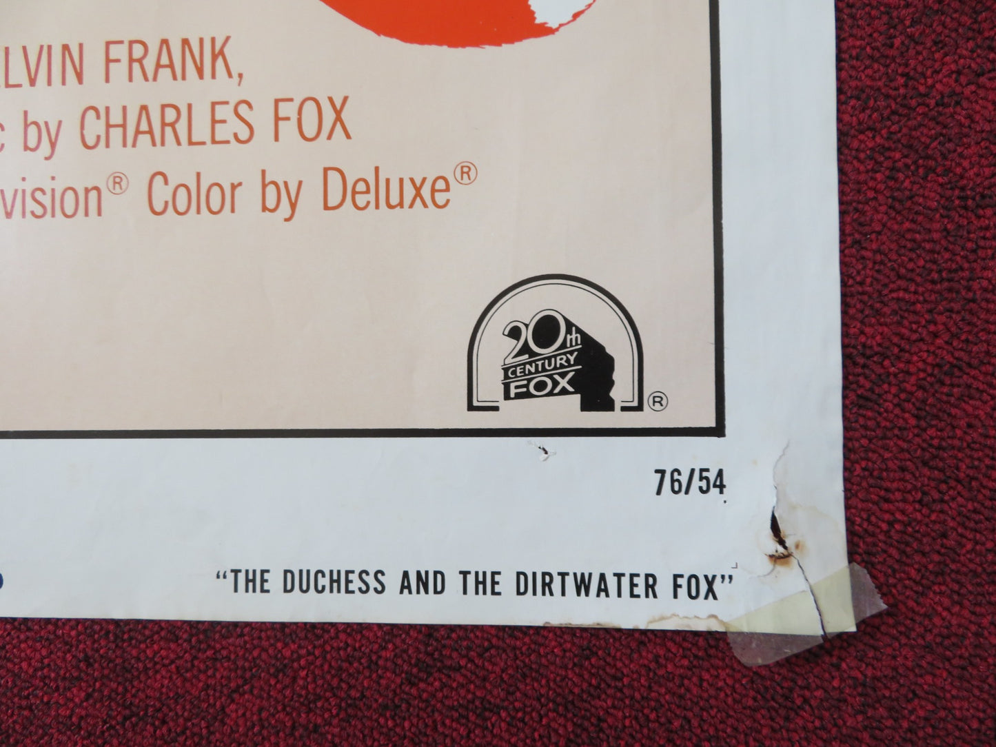 THE DUCHESS AND THE DIRTWATER FOX -STYLE D FOLDED US ONE SHEET POSTER SEGAL 1976