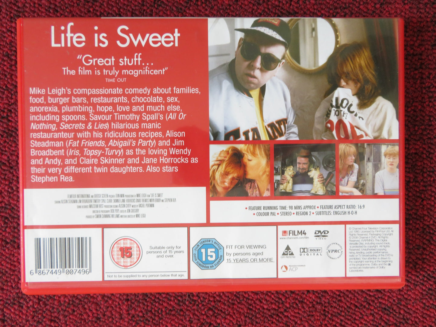 LIFE IS SWEET (DVD) TIMOTHY SPALL ALISON STEADMAN 1990 REGION 2