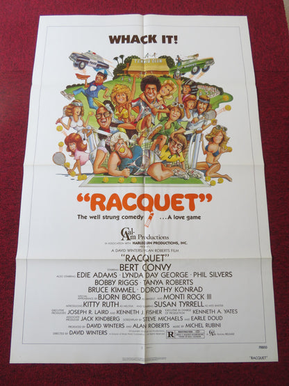 RACQUET FOLDED US ONE SHEET POSTER BERT CONVY EDIE ADAMS 1979