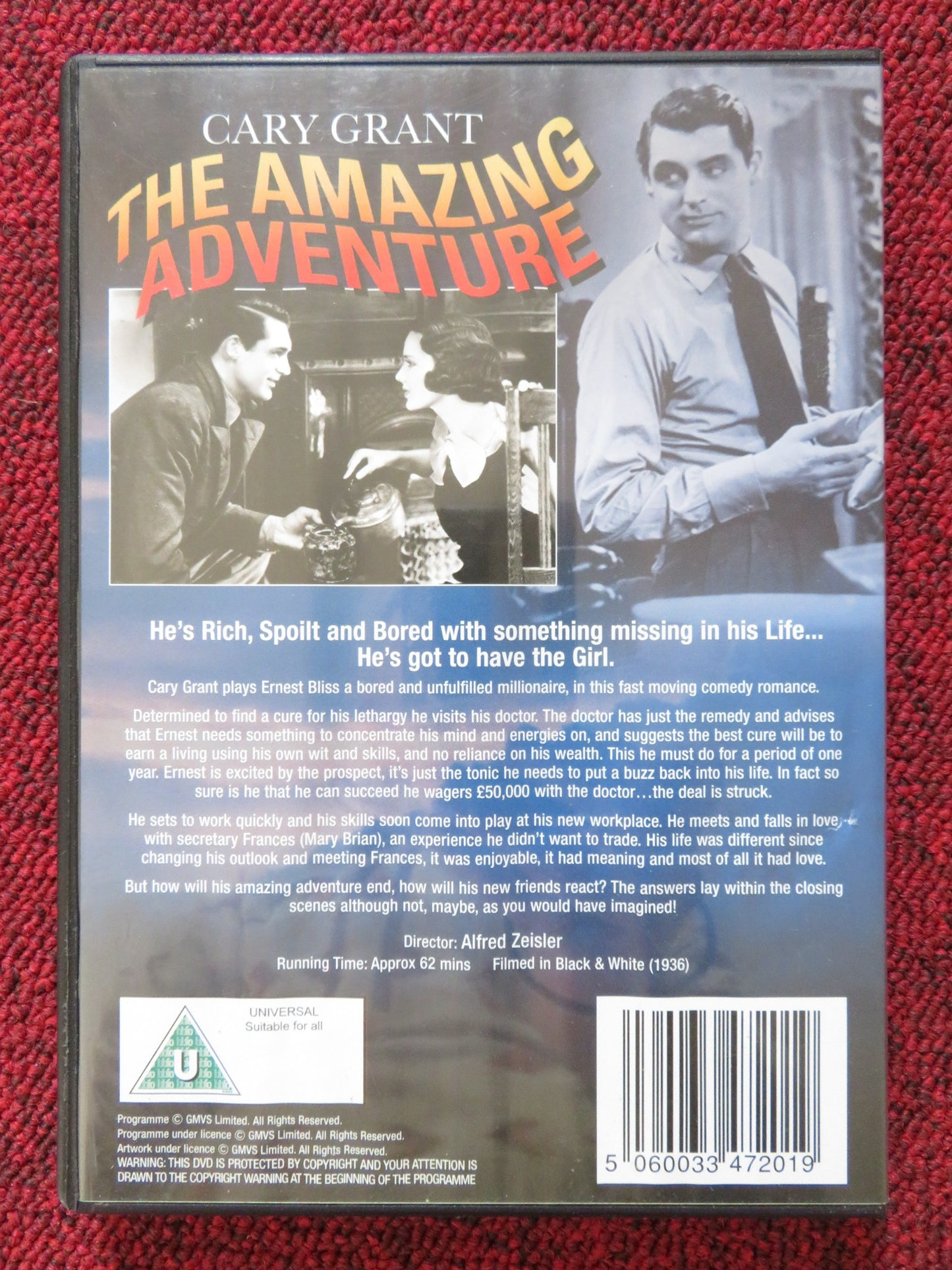 THE AMAZING QUEST OF ERNEST BLISS (DVD) CARY GRANT MARY BRIAN 1936 REGION 2