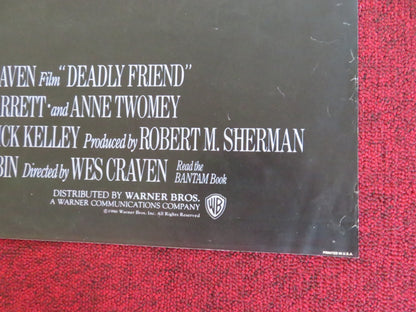 DEADLY FRIEND FOLDED US ONE SHEET POSTER WES CRAVEN  KRISTY SWANSON 1986