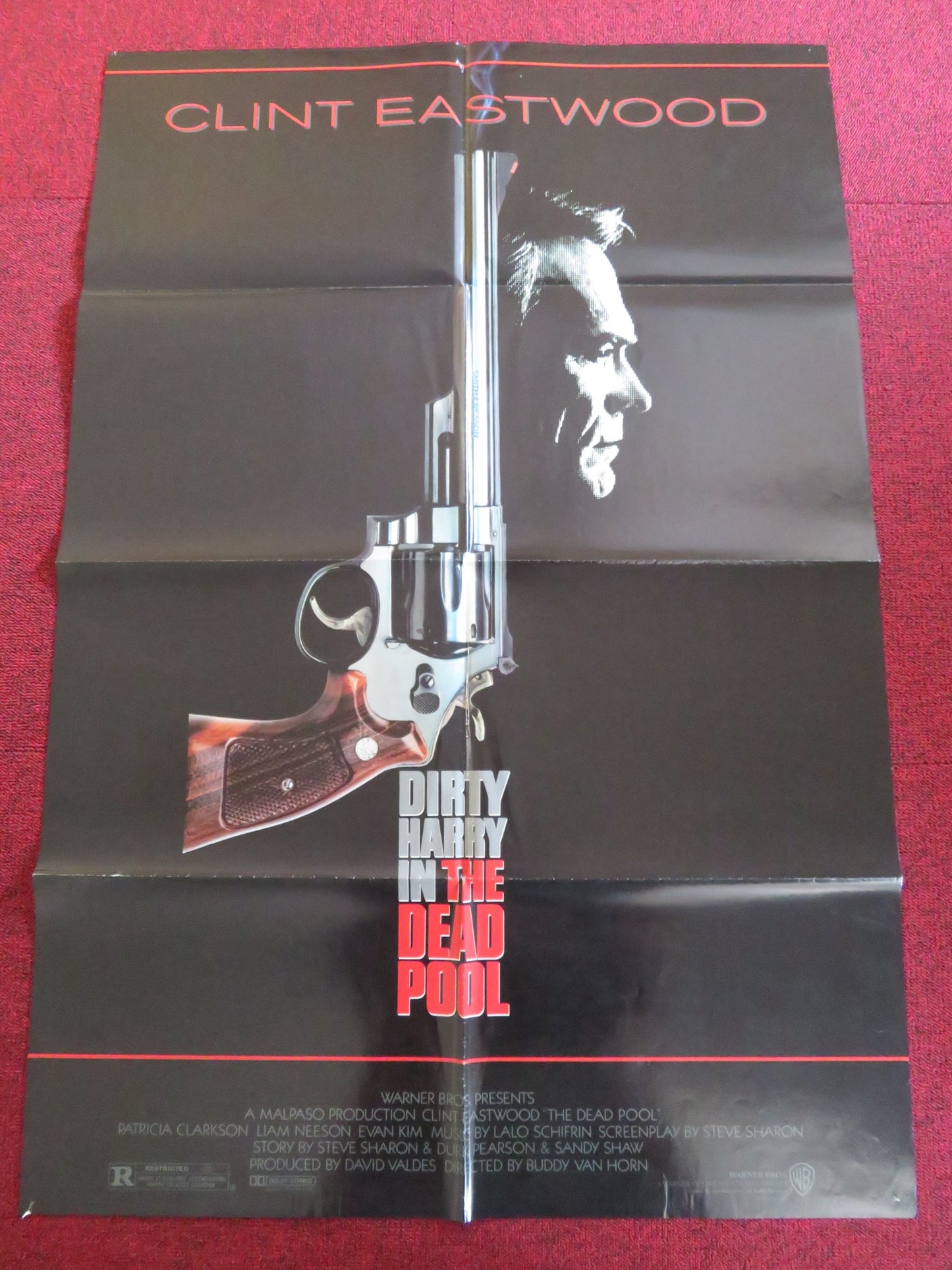 THE DEAD POOL FOLDED US ONE SHEET POSTER CLINT EASTWOOD LIAM NEESON 1988