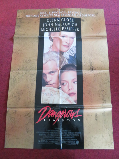 DANGEROUS LIAISONS FOLDED US ONE SHEET POSTER GLENN CLOSE  JOHN MALKOVICH 1988