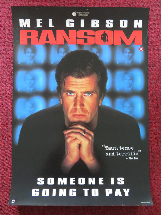 RANSOM VHS VIDEO POSTER MEL GIBSON RENE RUSSO 1996