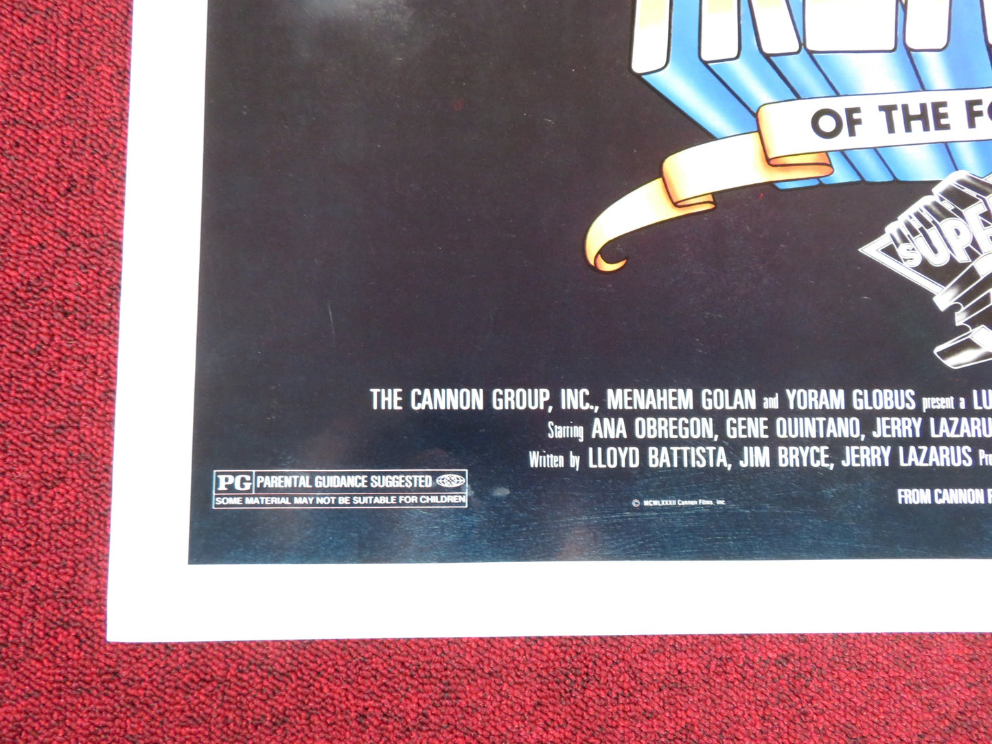 TREASURE OF THE FOUR CROWNS - B FOLDED US ONE SHEET POSTER CANNON 1983