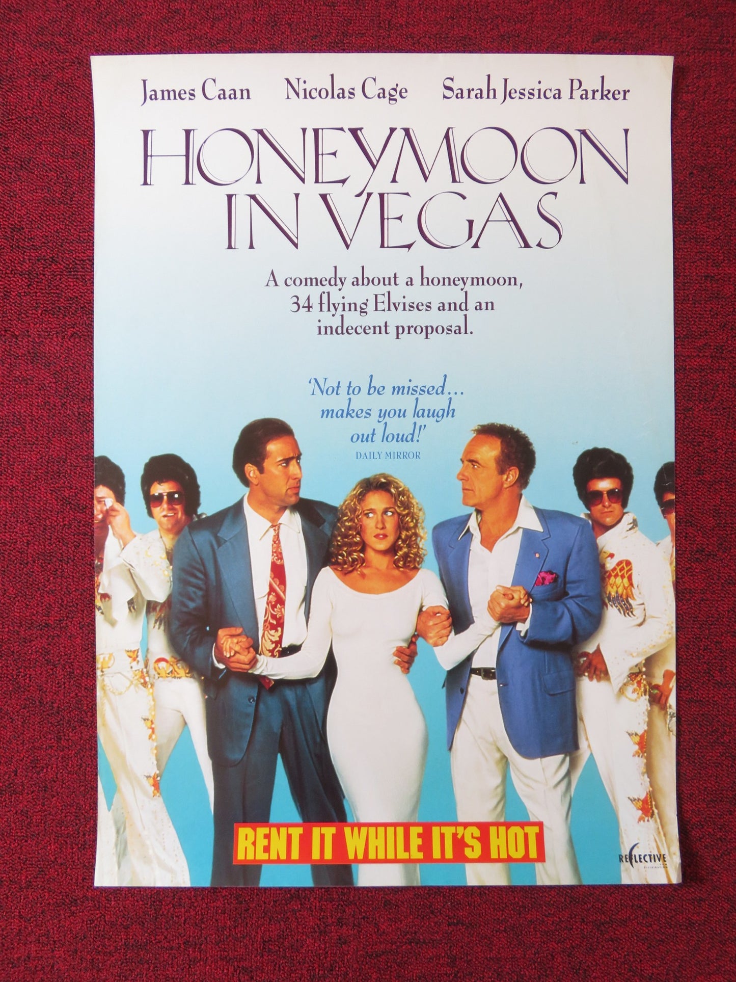 HONEYMOON IN VEGAS VHS VIDEO POSTER JAMES CAAN NICOLAS CAGE 1992