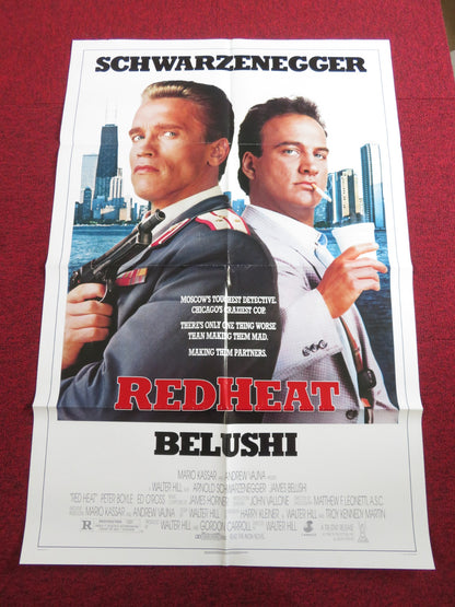 RED HEAT FOLDED US ONE SHEET POSTER SCHWARZENEGGER BELUSHI 1988