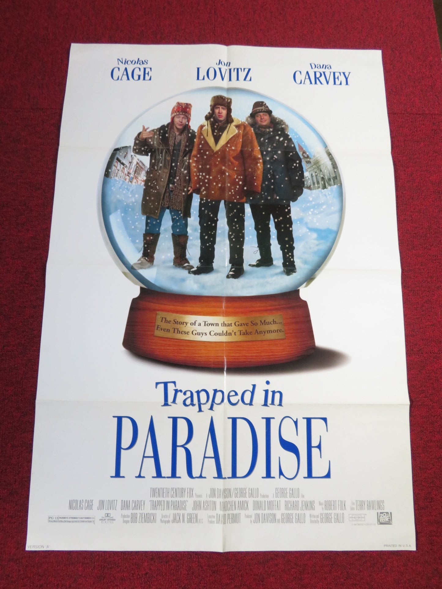 TRAPPED IN PARADISE VERSION A FOLDED US ONE SHEET POSTER NICOLAS CAGE 1994