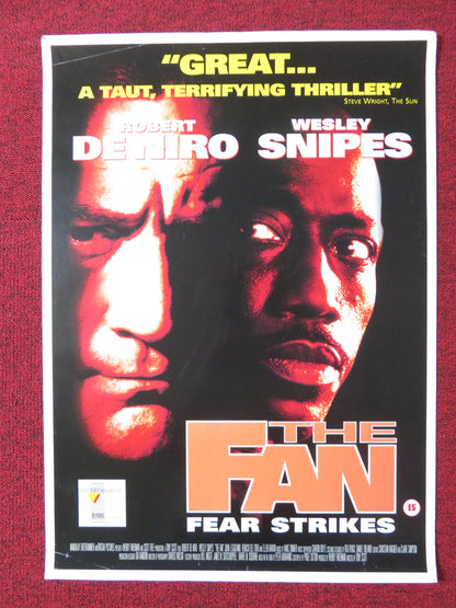 THE FAN VHS POSTER ROLLED ROBERT DE NIRO WESLEY SNIPES 1996