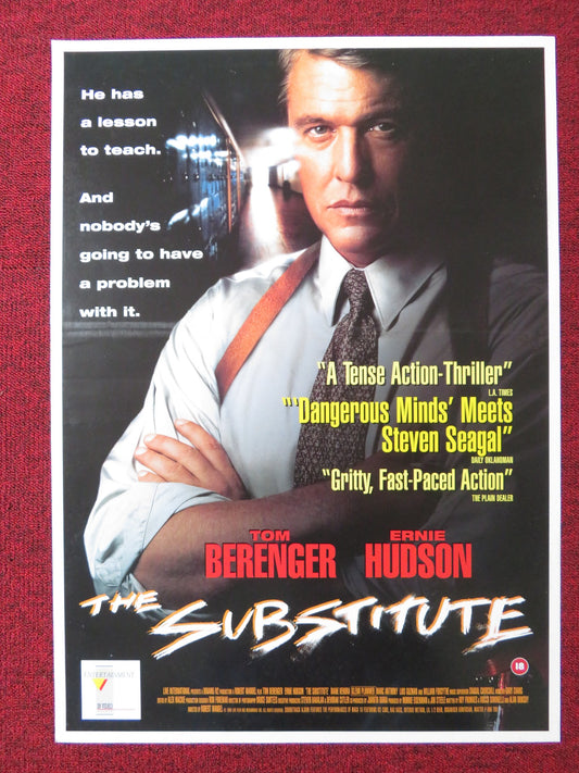 THE SUBSTITUTE VHS POSTER ROLLED TOM BERENGER ERNIE HUDSON 1996