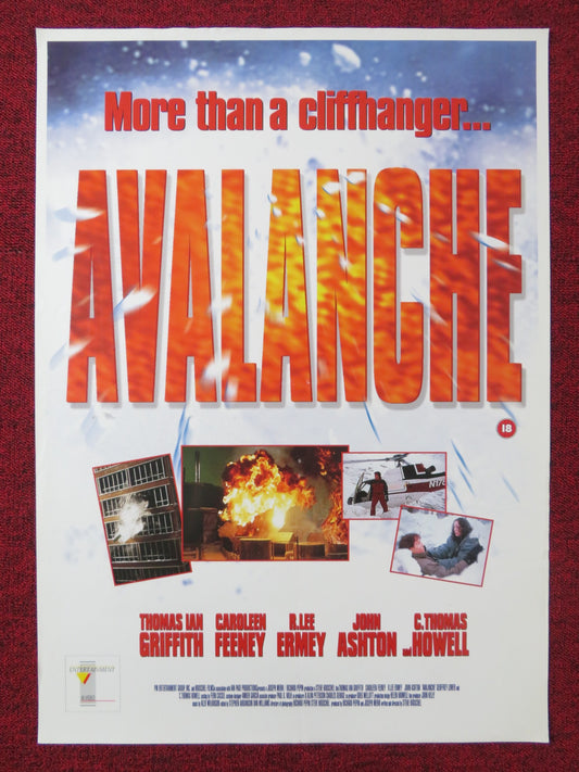 AVALANCHE VHS POSTER ROLLED THOMAS IAN GRIFFITH CAROLEEN FEENEY 1999