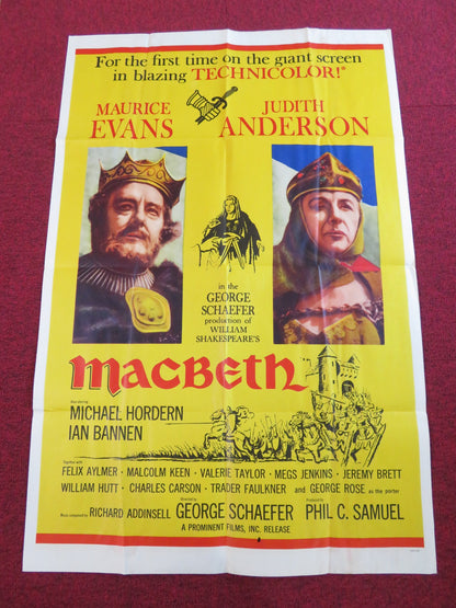 MACBETH- TV MOVIE FOLDED US ONE SHEET POSTER MAURICE EVANS JULIE ANDERSON 1964