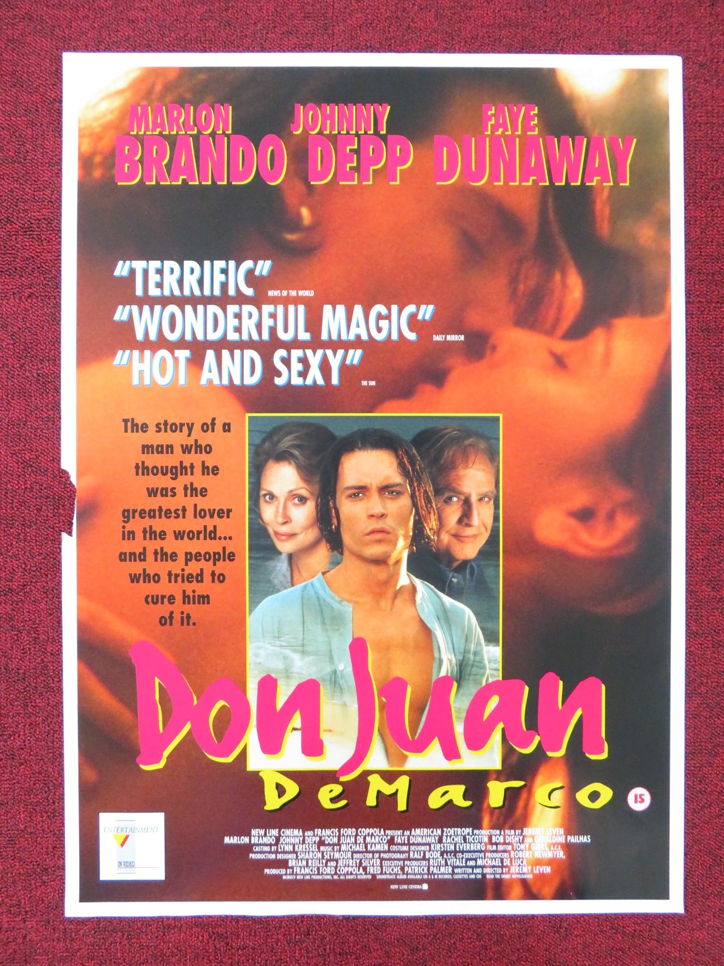 DON JUAN DEMARCO VHS POSTER ROLLED JOHNNY DEPP MARLON BRANDO 1994