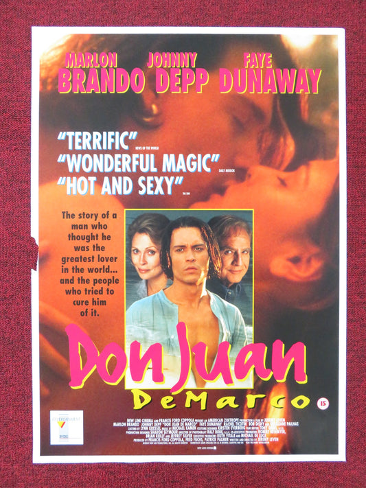 DON JUAN DEMARCO VHS POSTER ROLLED JOHNNY DEPP MARLON BRANDO 1994