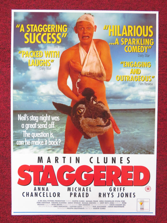 STAGGERED VHS POSTER ROLLED MARTIN CLUNES GRIFF RHYS JONES 1994